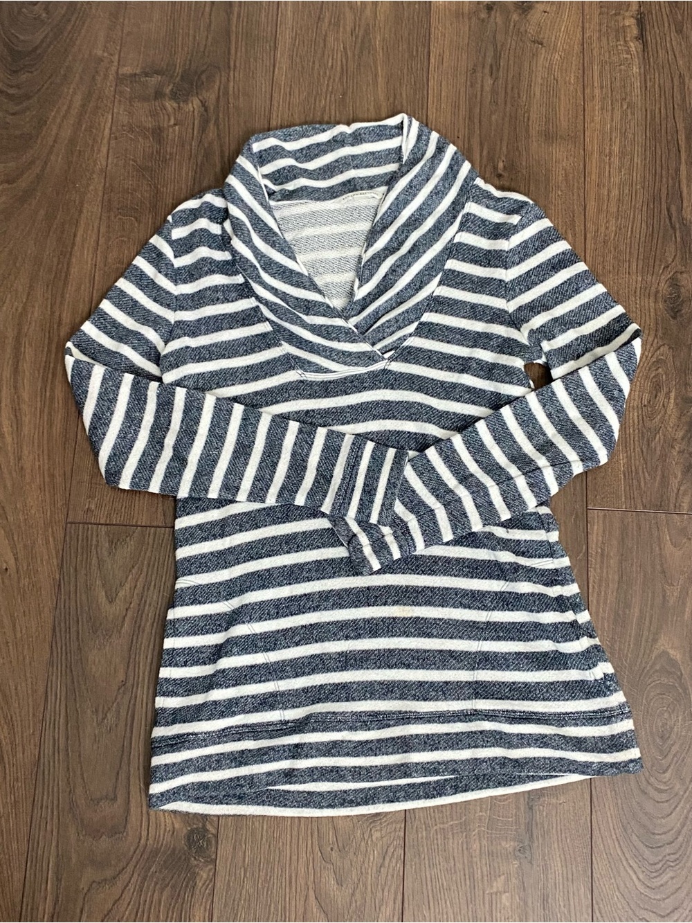 Banana Republic Navy and White Striped Cowl Neck Tunic